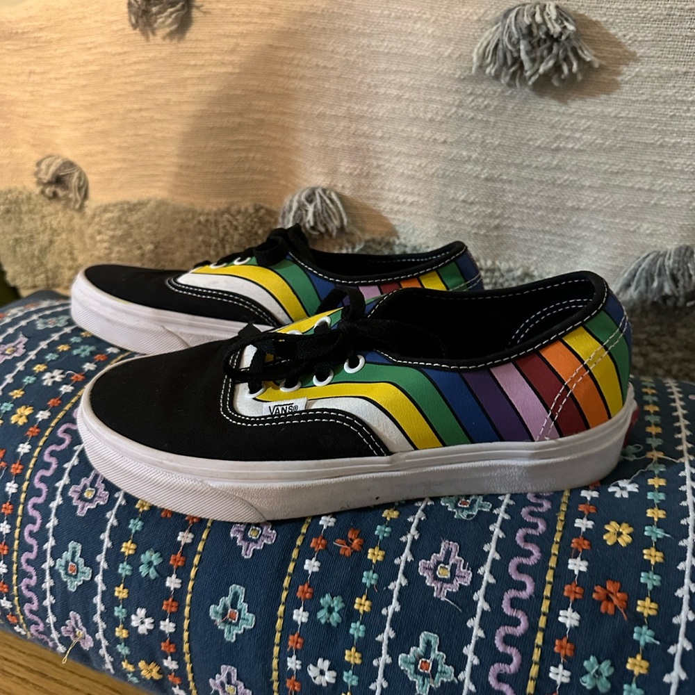 Vans Authentic Rainbow Refract Black Sneakers - M… - image 2
